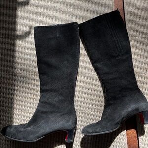 Christian Louboutin black suede boots 40